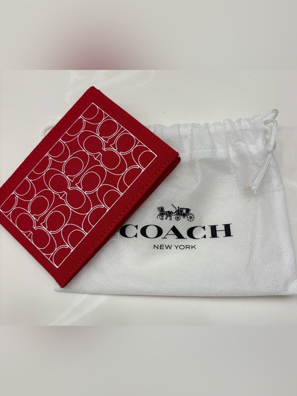 Coach signature print folding pocket mirror